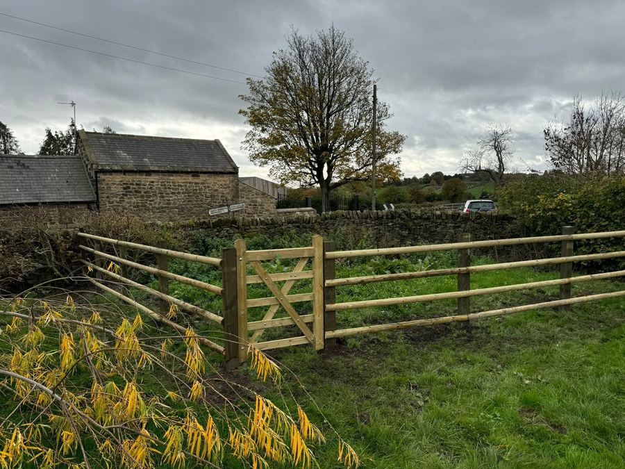Post and rail paddock fencing with braced corners